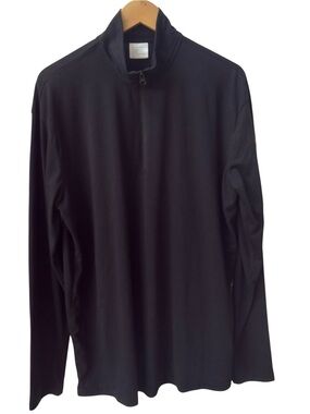 Dunkin Donuts DNKN Logo Long Sleeve Black Half Zip Pullover Shirt. XL.
